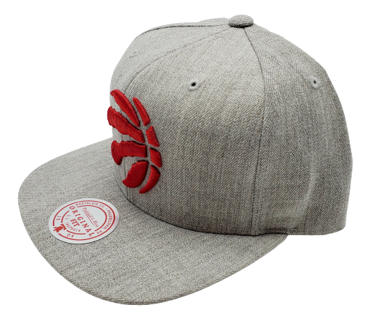 TORONTO RAPTORS RED ON GREY SNAPBACK HAT (GREY/RED)