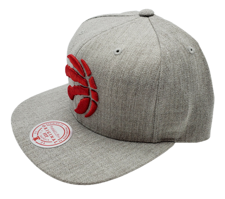 TORONTO RAPTORS RED ON GREY SNAPBACK HAT (GREY/RED)