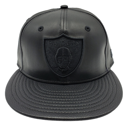 MEN'S 5950 RAIDERS ALL BLACK PU FITTED HAT