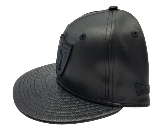 MEN'S 5950 RAIDERS ALL BLACK PU FITTED HAT