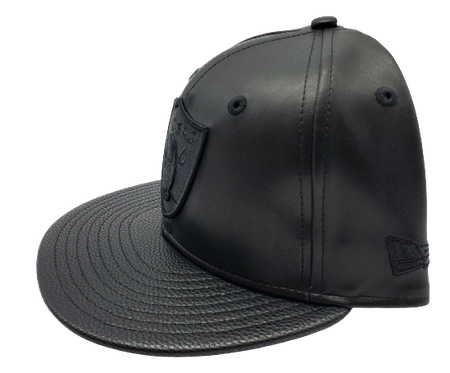 MEN'S 5950 RAIDERS ALL BLACK PU FITTED HAT