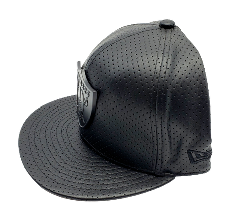 MEN'S 5950 RAIDERS METAL ALL BLACK PU FITTED HAT