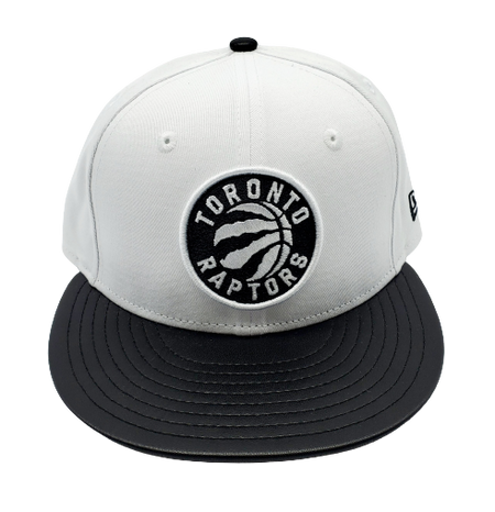 MEN'S 5950 TORONTO RAPTORS BLACK PU BRIM WHITE FITTED HAT