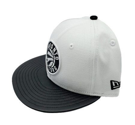 MEN'S 5950 TORONTO RAPTORS BLACK PU BRIM WHITE FITTED HAT