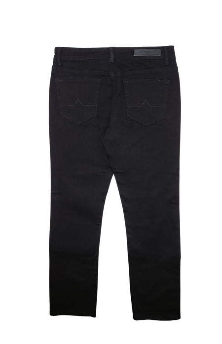 M.SOCIETY SANDBLASTED WASHED SLIM STRAIGHT JEANS (JET BLACK)