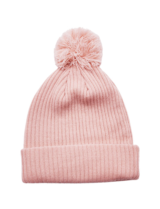 PUMA LILY CUFF POM BEANIE (LIGHT PASTEL PINK)
