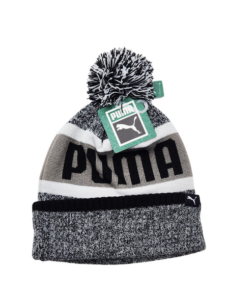 PUMA BEDFORD CUFF POM BEANIE (GREY/WHITE)