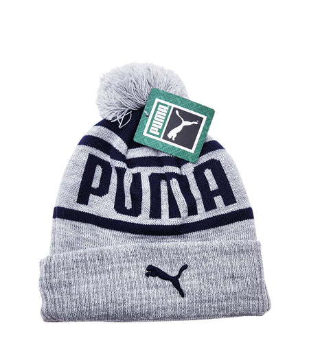 PUMA FROST CUFF POM BEANIE (GREY/NAVY)