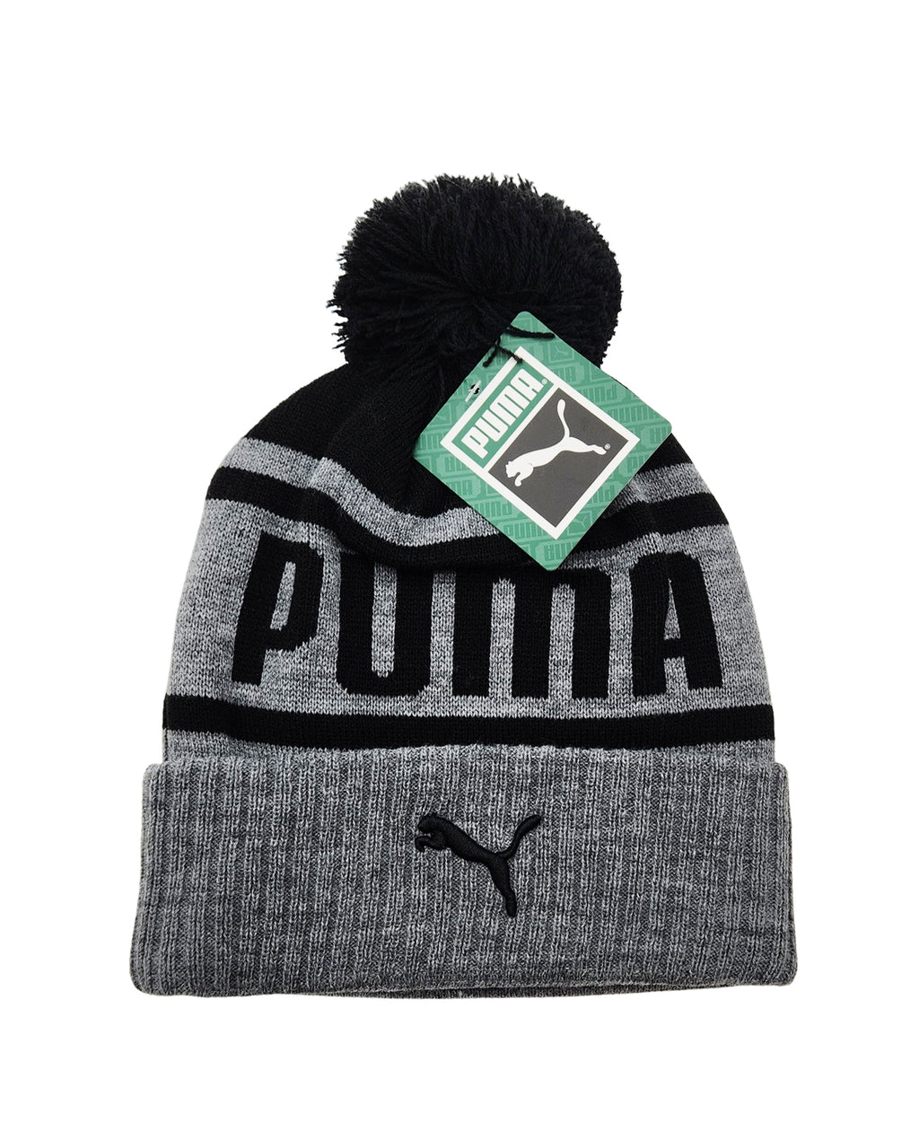 PUMA FROST CUFF POM BEANIE (DARK GREY)