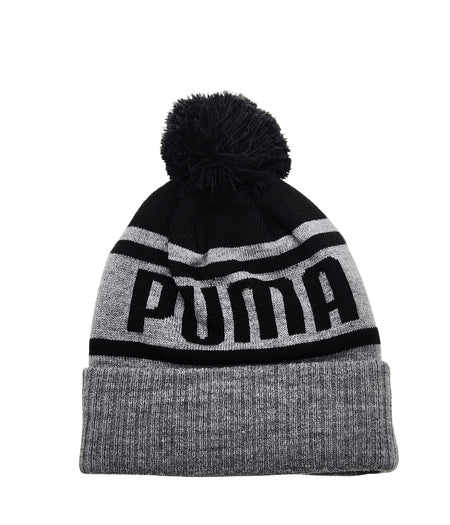 PUMA FROST CUFF POM BEANIE (DARK GREY)