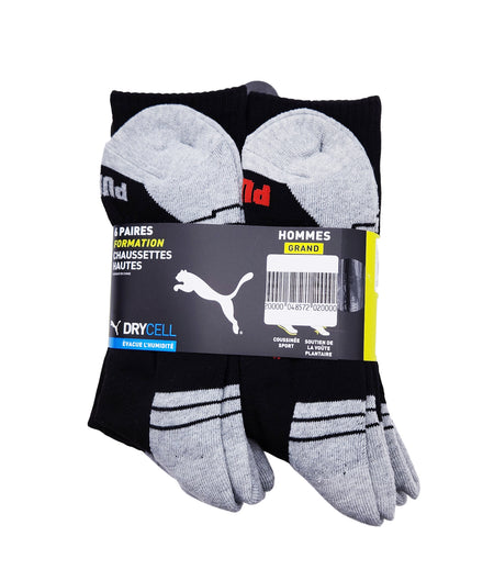 PUMA 6PACK MEN 1/2 TERRY LONG CREW SOCKS