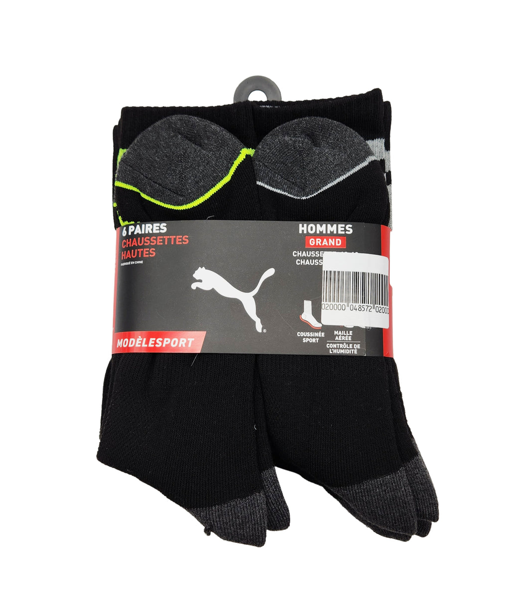 PUMA 6PACK MEN 1/2 TERRY LONG CREW SOCKS