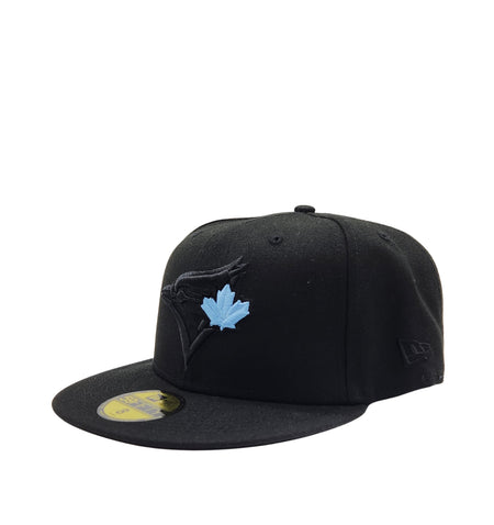 MEN'S 5950 TORONTO BLUE JAYS BLACK WITH BLUE LEAF FITTED HAT