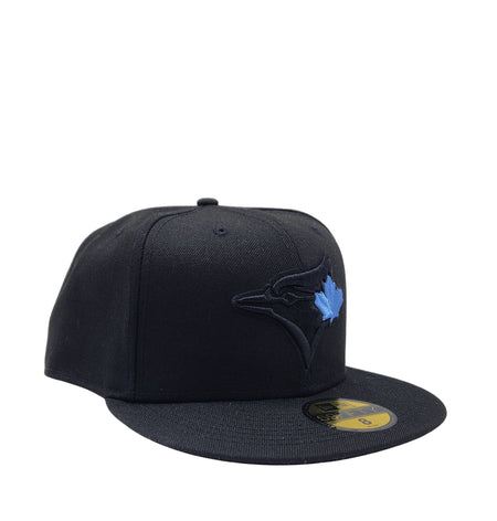 MEN'S 5950 TORONTO BLUE JAYS BLACK WITH BLUE LEAF FITTED HAT