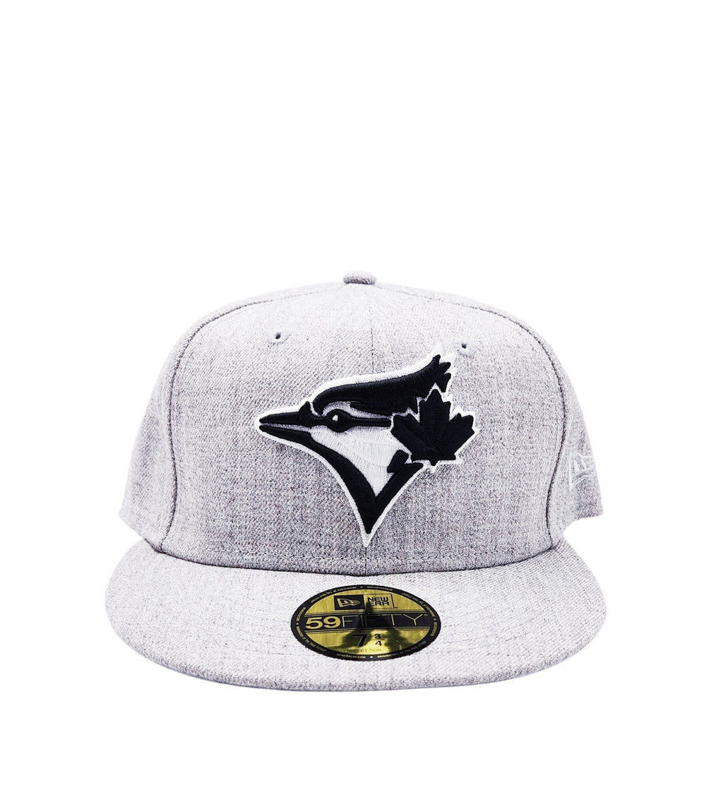 MEN'S 5950 TORONTO BLUE JAYS GREY WITH BLACK LOGO FITTED HAT