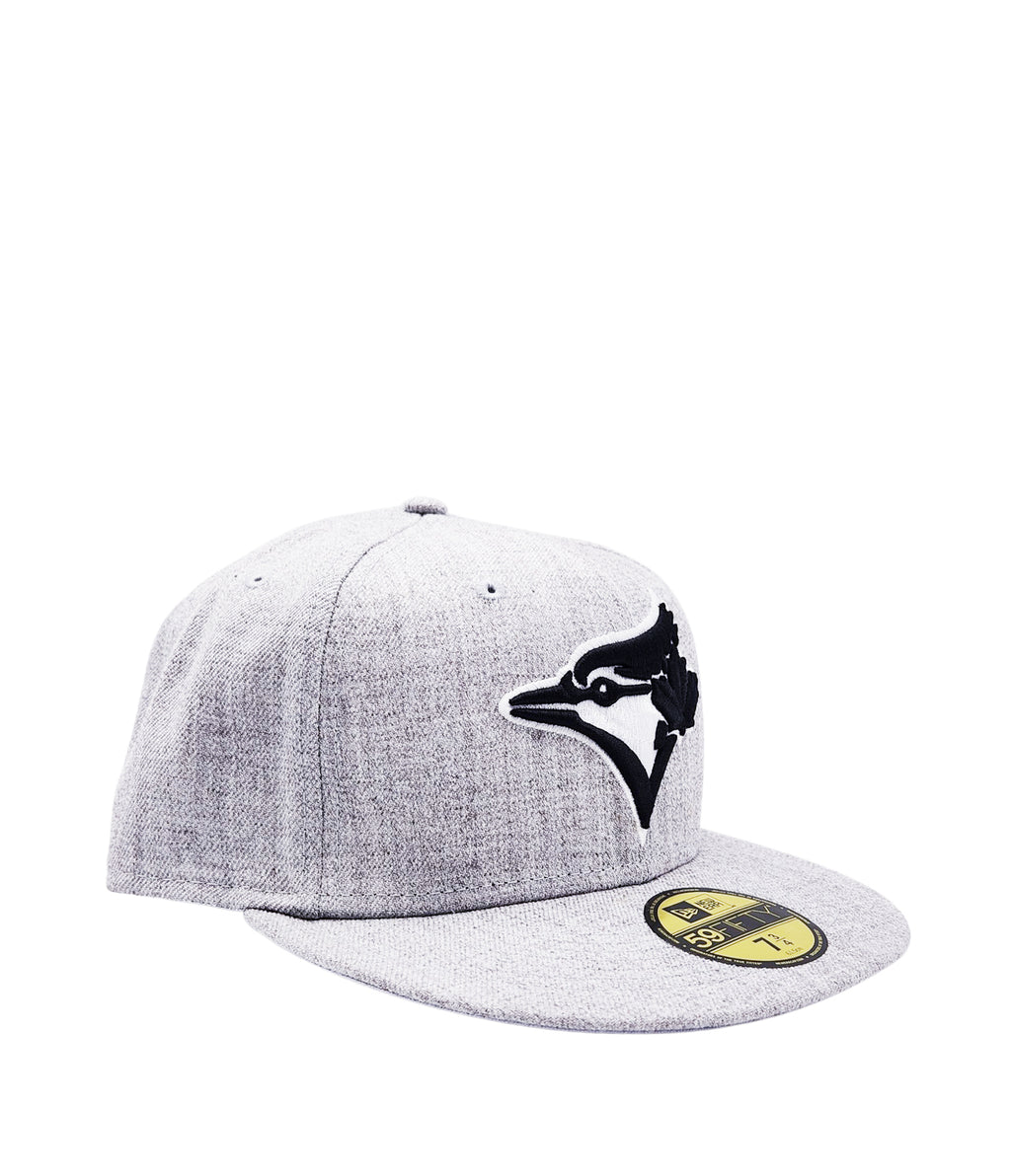 MEN'S 5950 TORONTO BLUE JAYS GREY WITH BLACK LOGO FITTED HAT