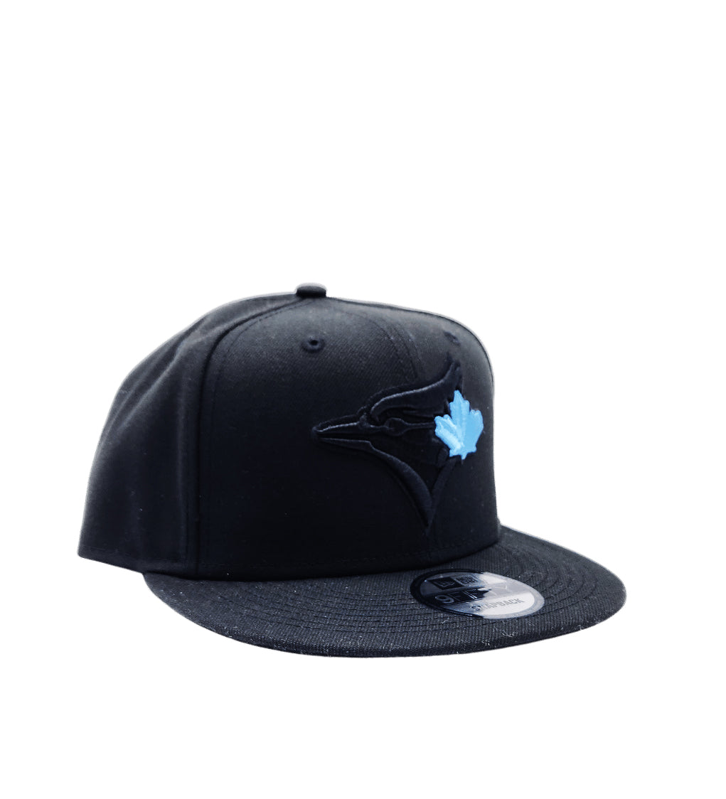 950 TORONTO BLUE JAYS BLACK WITH BLUE LEAF SNAPBACK HAT