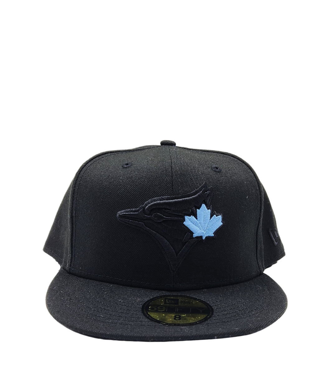 MEN'S 5950 TORONTO BLUE JAYS BLACK WITH BLUE LEAF FITTED HAT