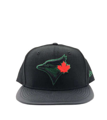 MEN'S TORONTO BLUEJAYS 950 BLACK AND OLIVE WITH RED LEAF SNAPBACK