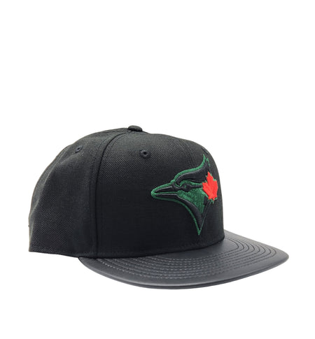 MEN'S TORONTO BLUEJAYS 950 BLACK AND OLIVE WITH RED LEAF SNAPBACK