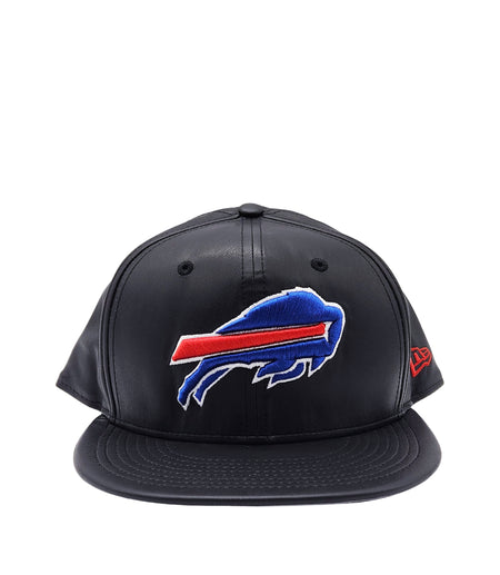 9FIFTY NEW ERA BUFFALO BILLS BLACK LEATHER SNAPBACK HAT