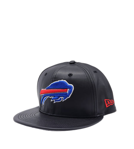 9FIFTY NEW ERA BUFFALO BILLS BLACK LEATHER SNAPBACK HAT