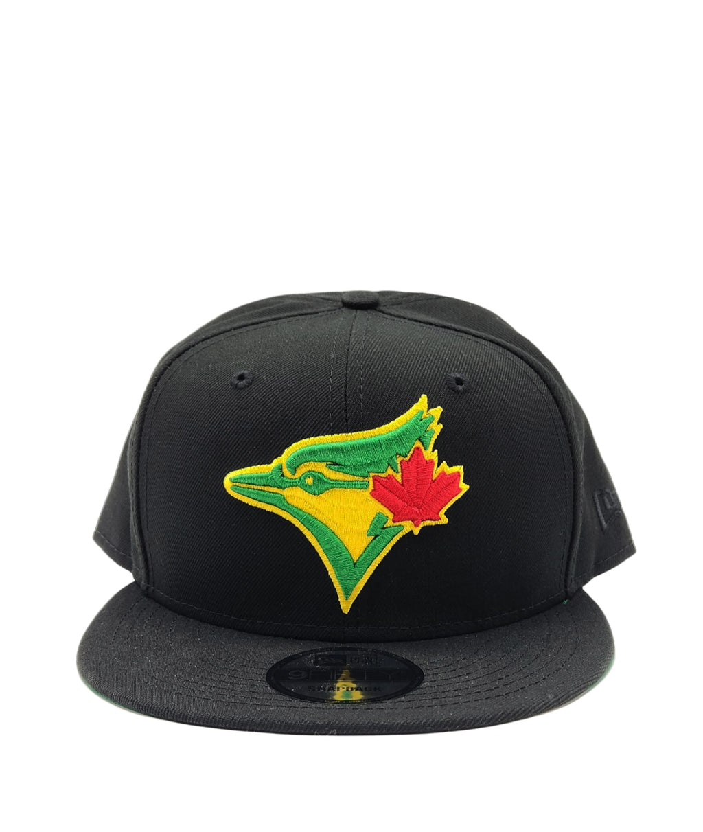 950 TORONTO BLUE JAYS RED/GREEN/YELLOW ON BLACK SNAPBACK