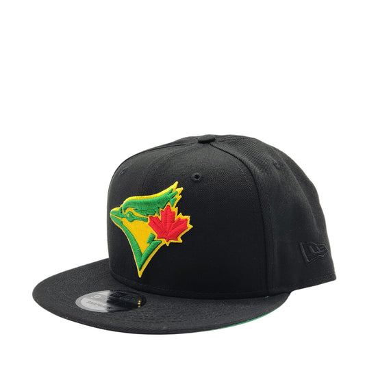 9FIFTY NEW ERA MEN'S MLB TORONTO BLUE JAYS RED/GREEN/YELLOW ON BLACK SNAPBACK