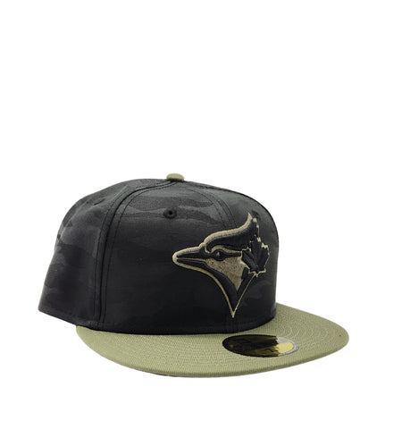 59FIFTY NEW ERA TORONTO BLUE JAYS BLACK CAMO WITH OLIVE BRIM FITTED HAT