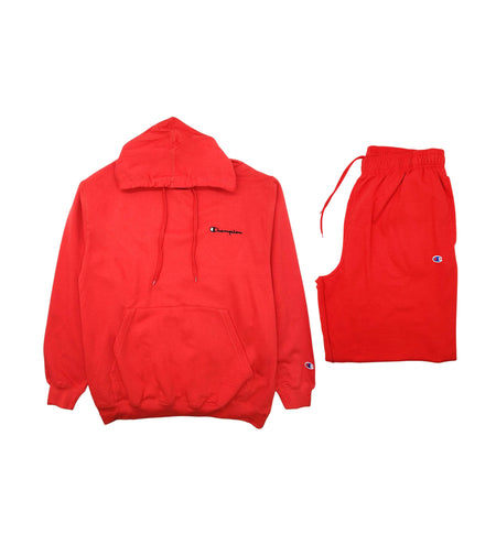 CHAMPION EMBROIDED LOGO TRACKSUIT (BIG&TALL) (RED)