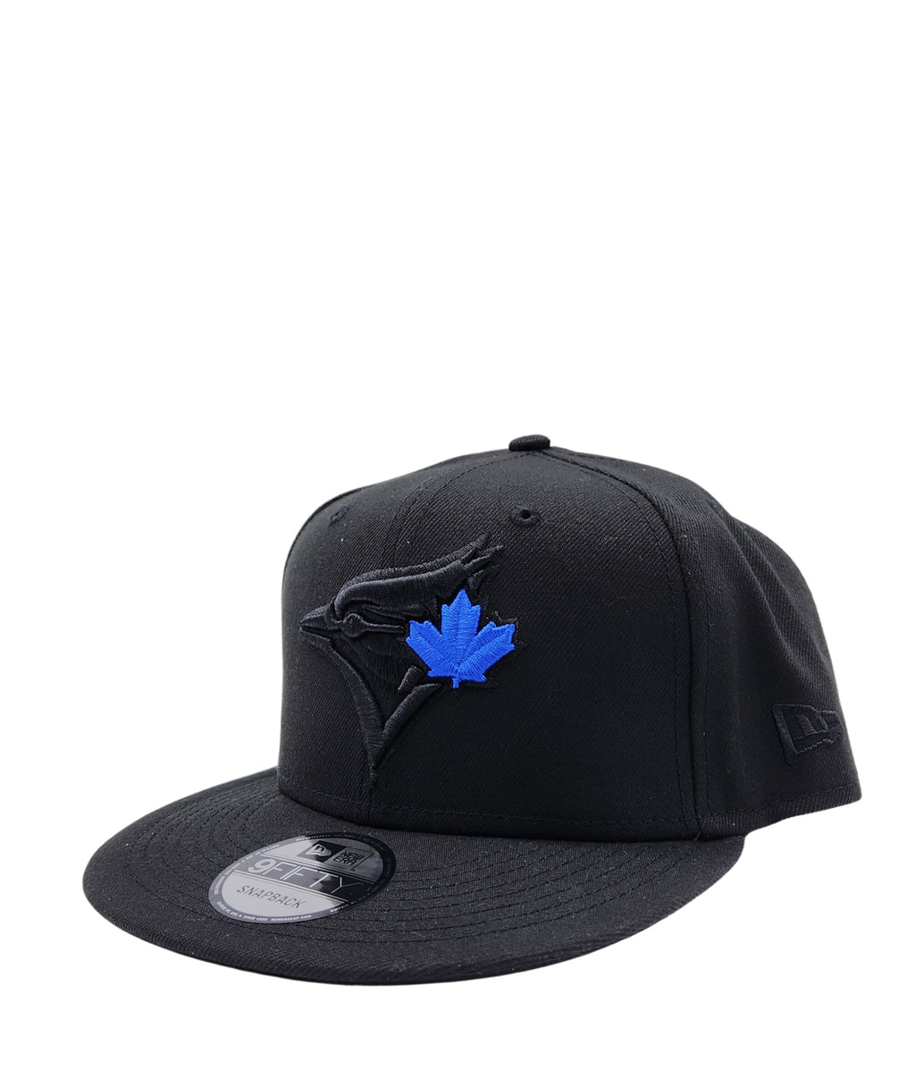 NEW ERA 9FIFTY TORONTO BLUE JAYS BLACK WITH BLUE LEAF SNAPBACK HAT