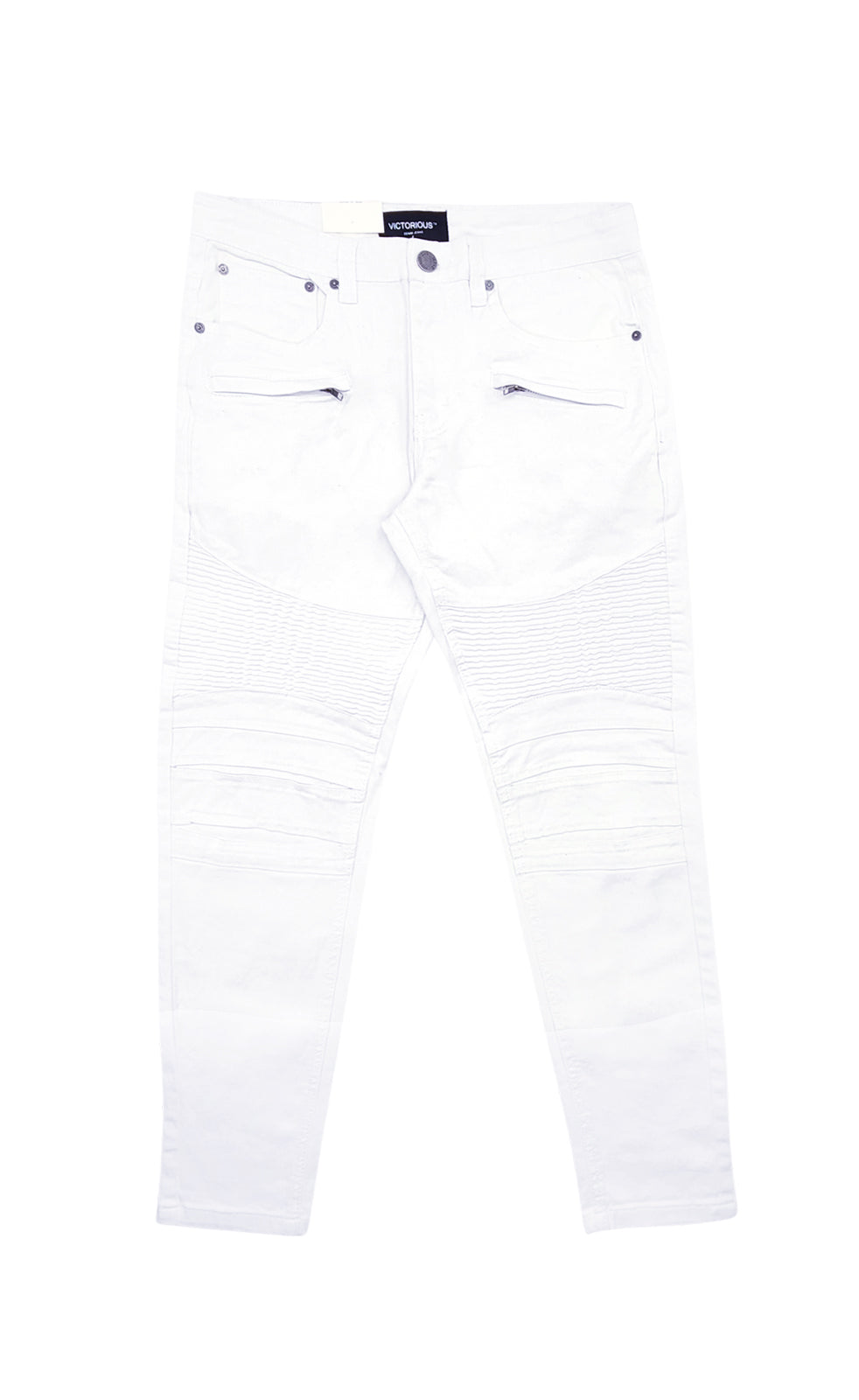 VICTORIOUS MOTO BIKER JEANS (WHITE)