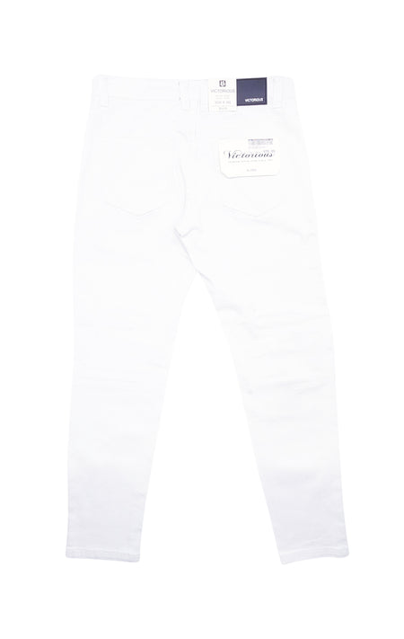 VICTORIOUS MOTO BIKER JEANS (WHITE)