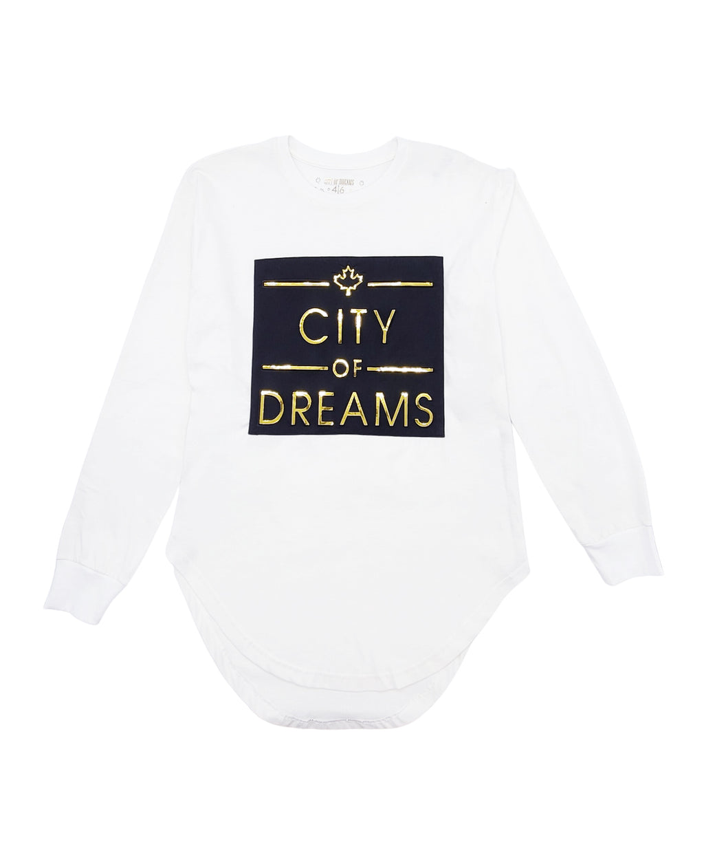 CITY OF DREAMS FOIL PRINT LONG SLEEVES T-SHIRT