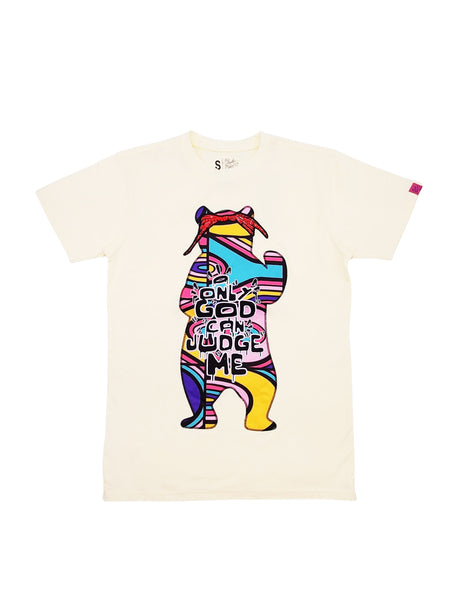 ONLY GOD CAN JUDGE ME BEAR GRAPHIC T-SHIRT (IVORY)