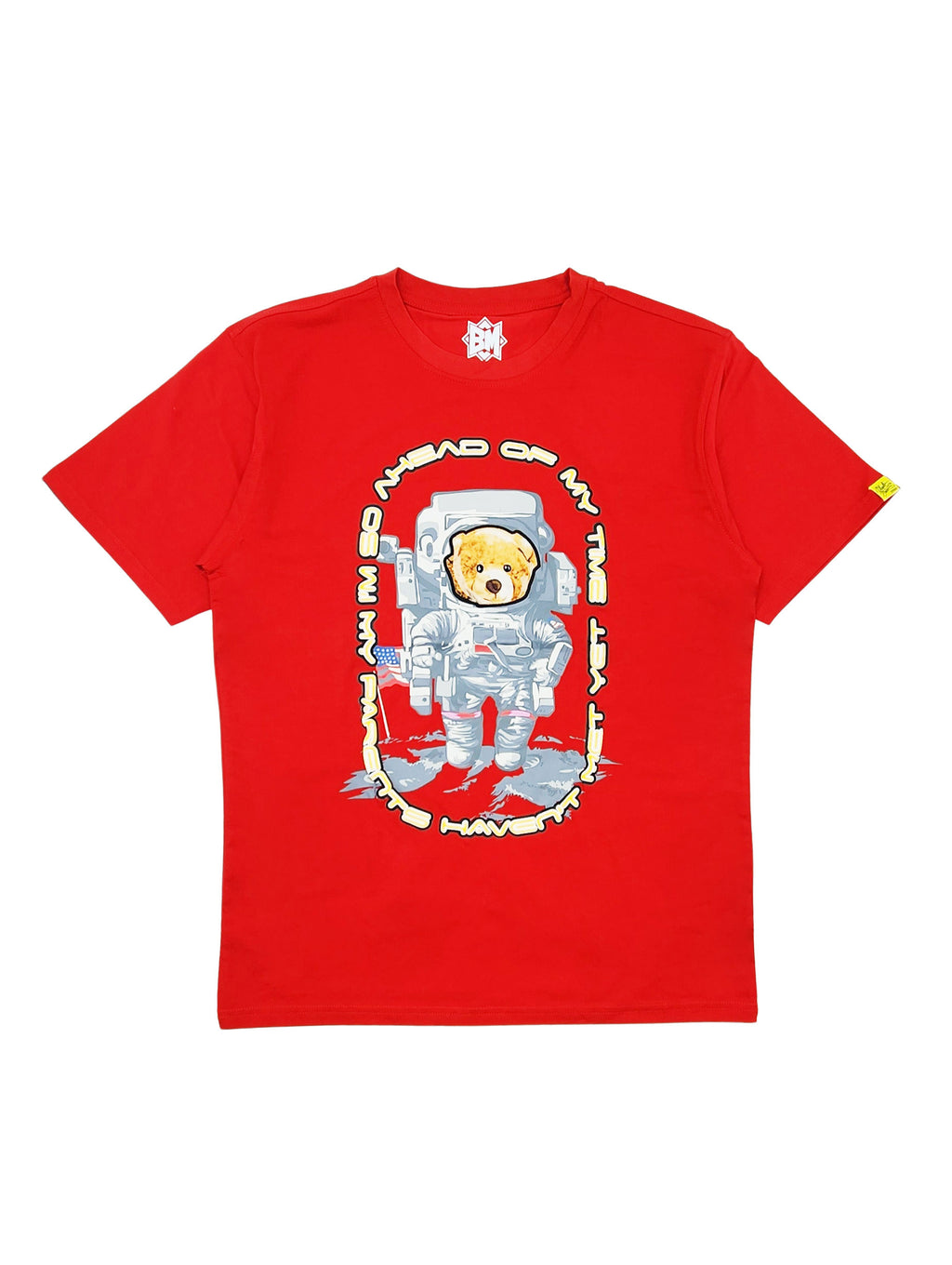 AHEAD OF MY TIME BEAR GRAPHIC T-SHIRT (RED)