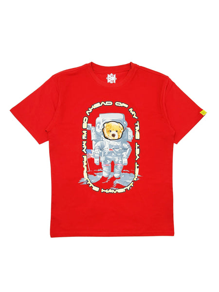 AHEAD OF MY TIME BEAR GRAPHIC T-SHIRT (RED)