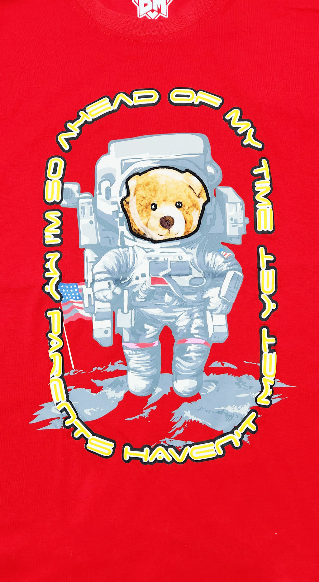 AHEAD OF MY TIME BEAR GRAPHIC T-SHIRT (RED)