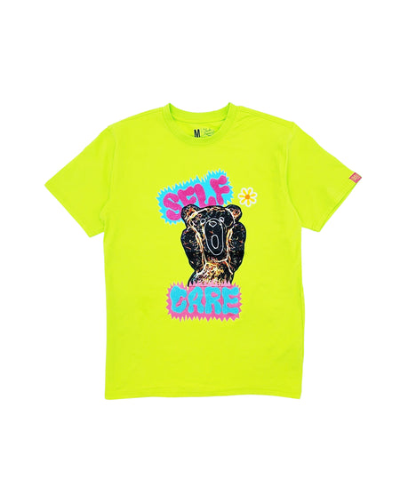 SELF CARE BEAR GRAPHIC T-SHIRT (LIME)