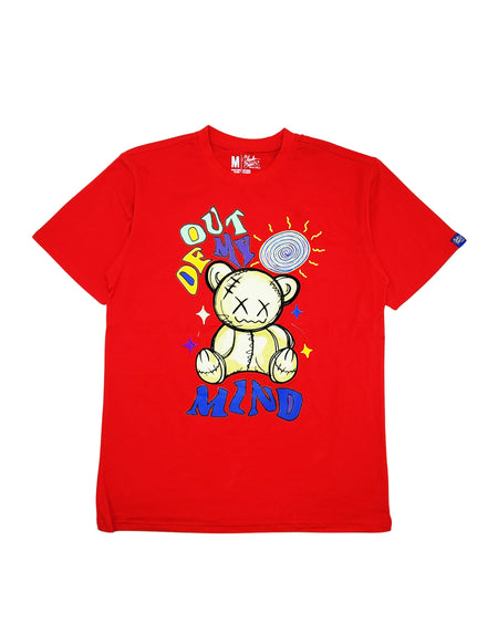 OUT OF MY MIND BEAR GRAPHIC T-SHIRT (RED)