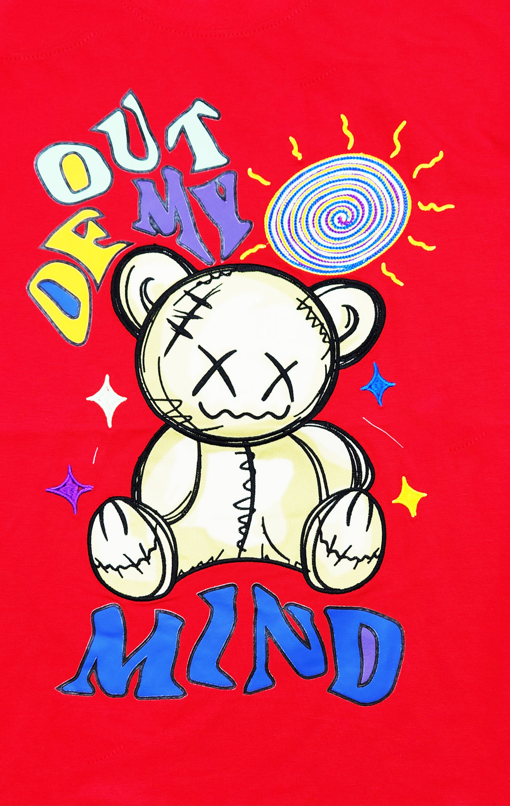 OUT OF MY MIND BEAR GRAPHIC T-SHIRT (RED)