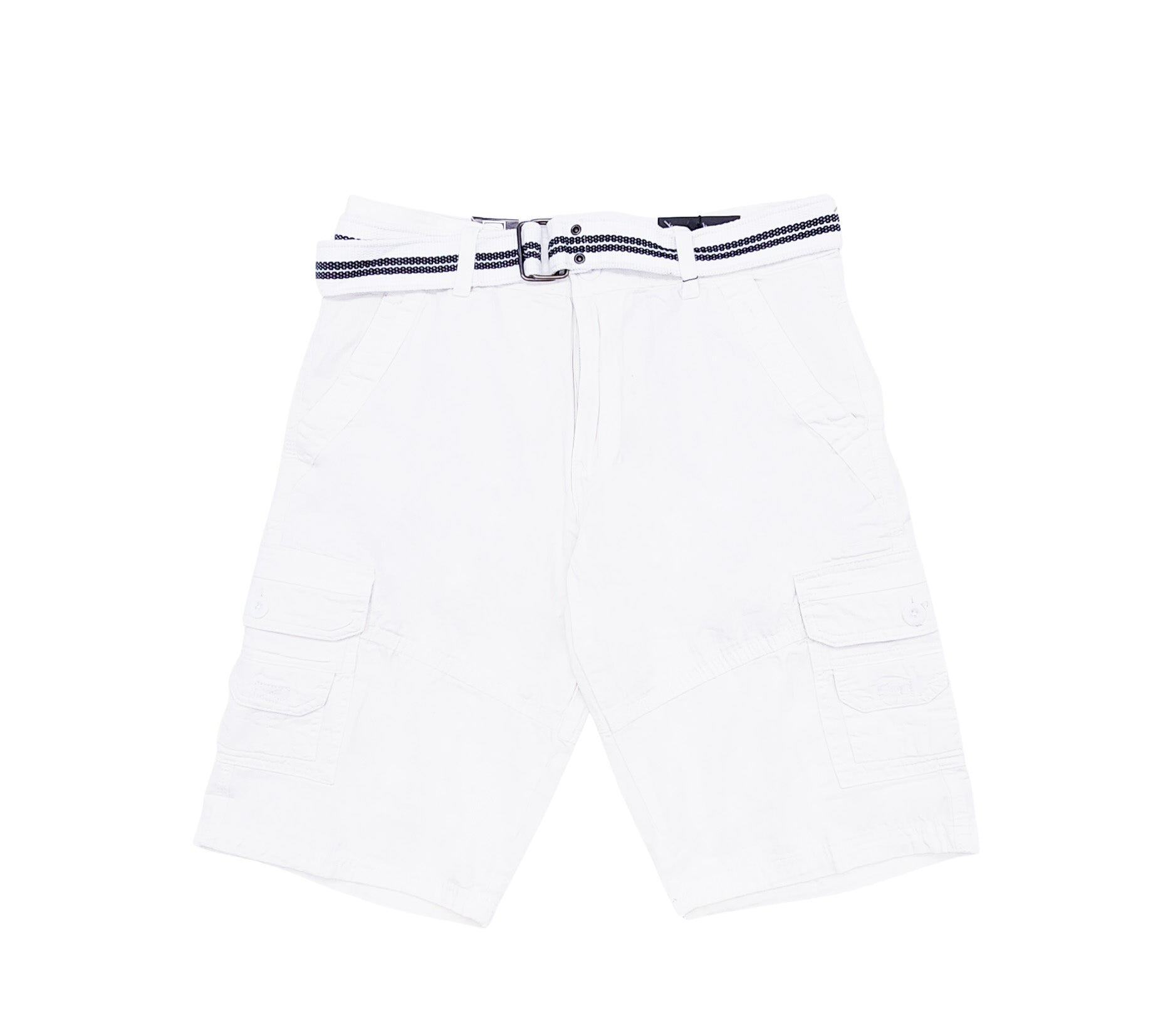 PLOREO MEN'S CARGO SHORTS WITH BELT (WHITE)