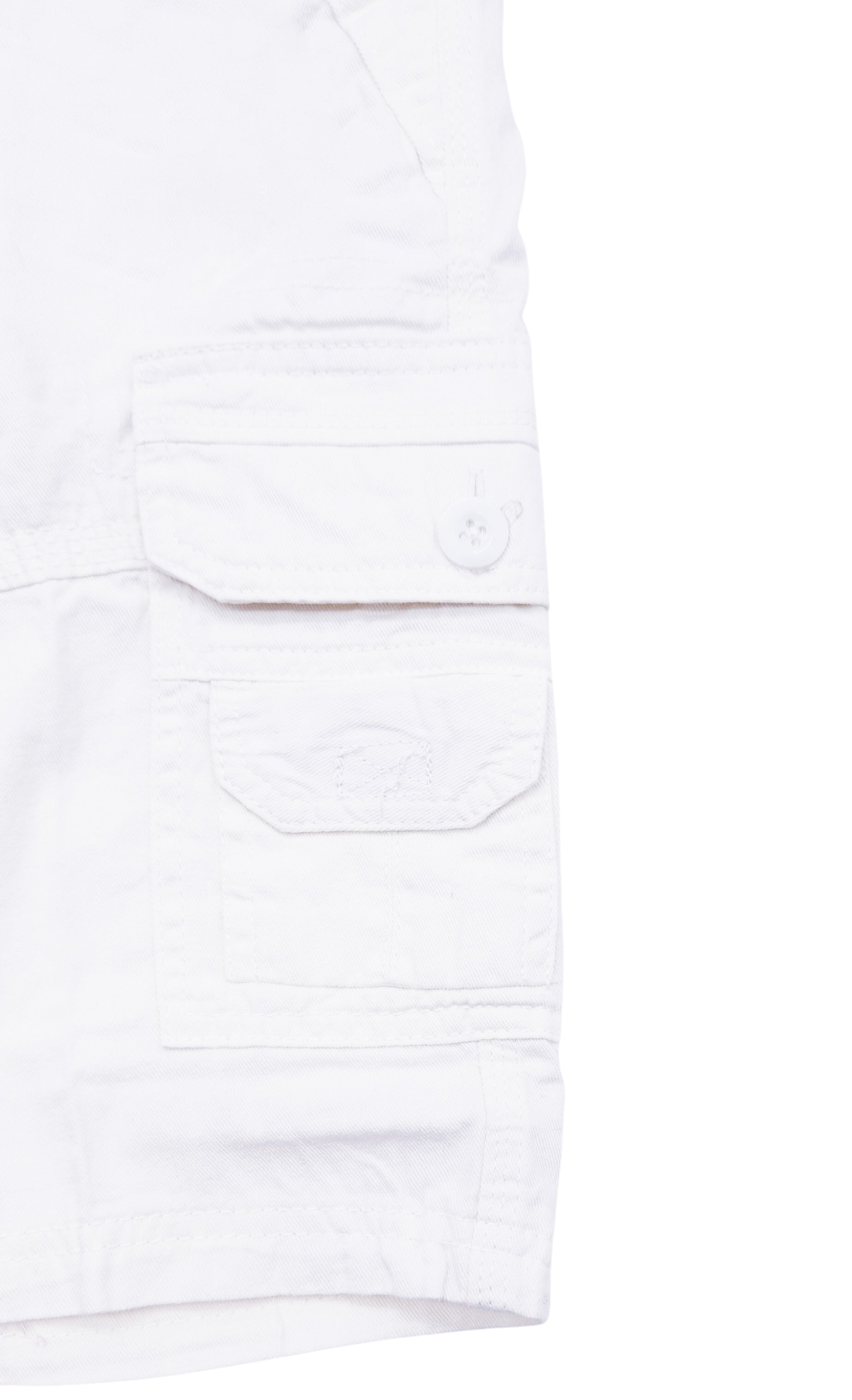 PLOREO MEN'S CARGO SHORTS WITH BELT (WHITE)