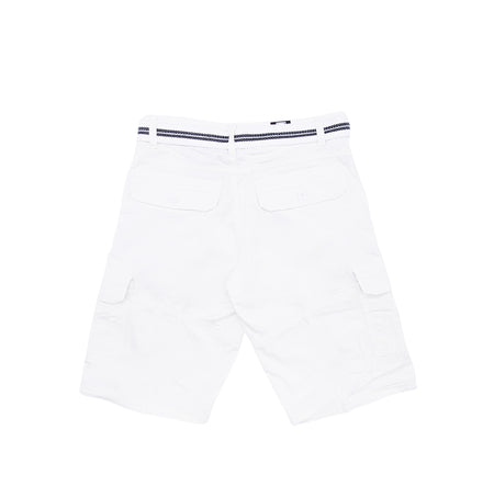 PLOREO MEN'S CARGO SHORTS WITH BELT (WHITE)