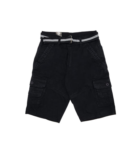 PLOREO MEN'S CARGO SHORTS WITH BELT (BLACK)