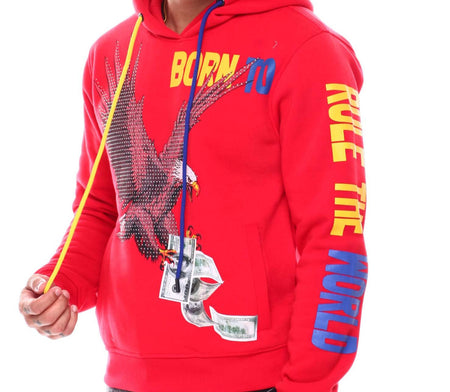 EAGLE RHINESTONE HOODIE (RED)