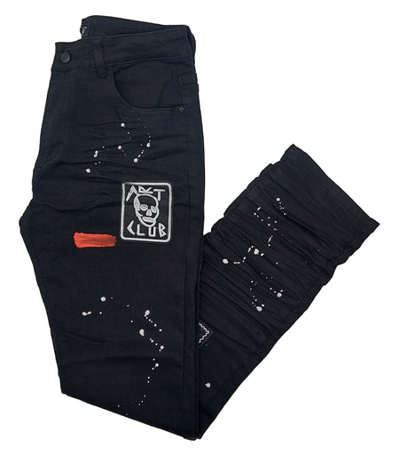 MEN'S BRONCO PAINTED BLACK JEANS