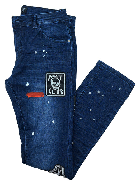 MEN'S BRONCO PAINTED BLUE JEANS