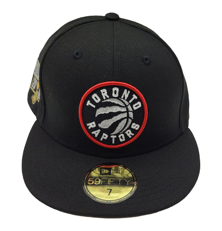 5950 TORONTO RAPTORS SILVER ON BLACK FITTED HAT