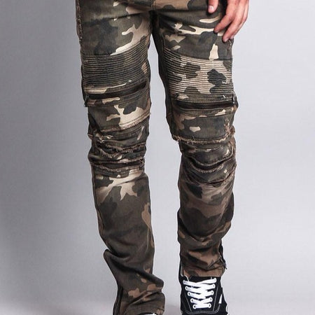 VICTORIOUS ZIPPER CUT BIKER JEANS